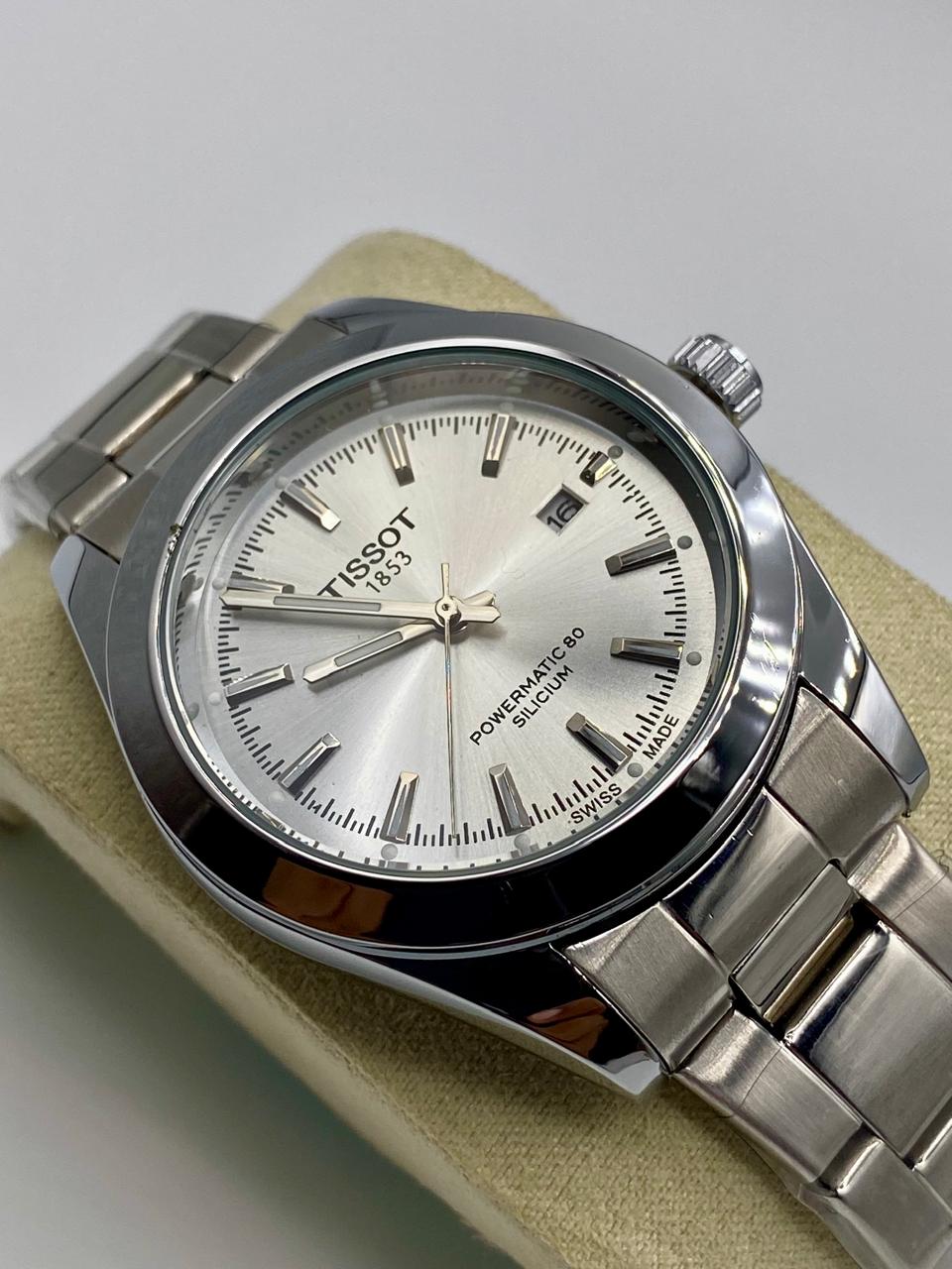 TISSOT POWERMATIC 80 BG SILCUM White Dial with Silver Chain