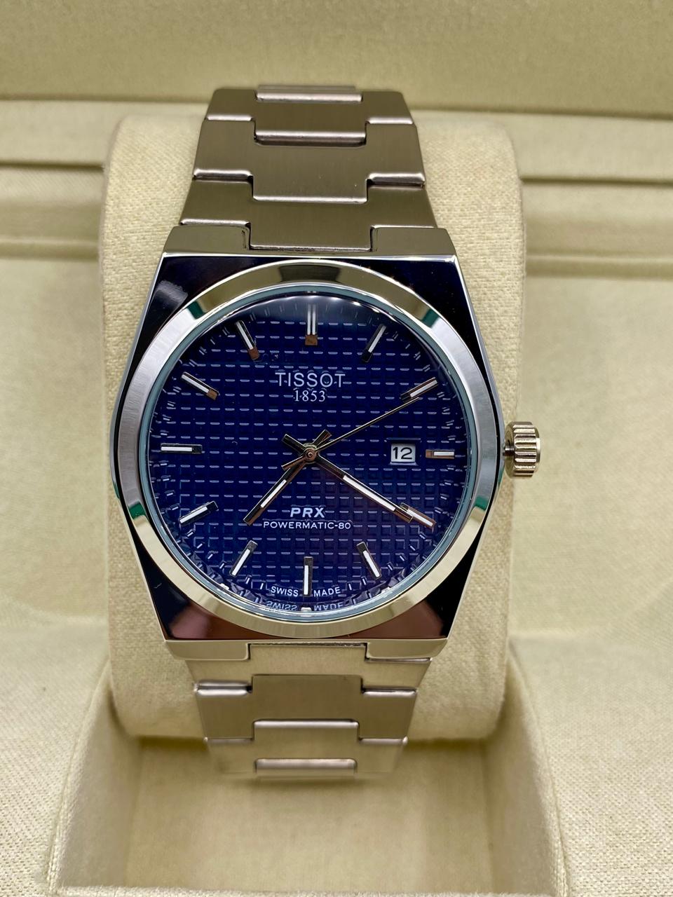 TISSOT PRR Blue Dial with silver chain