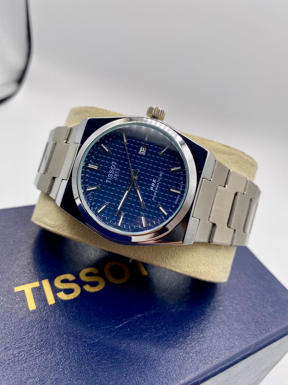 TISSOT PRR Blue Dial with silver chain