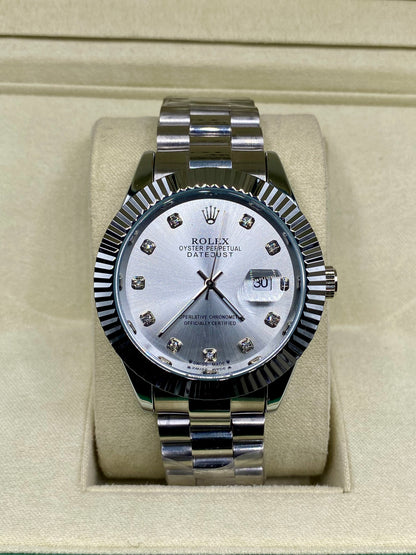 Rolex-Style Date just White Dial