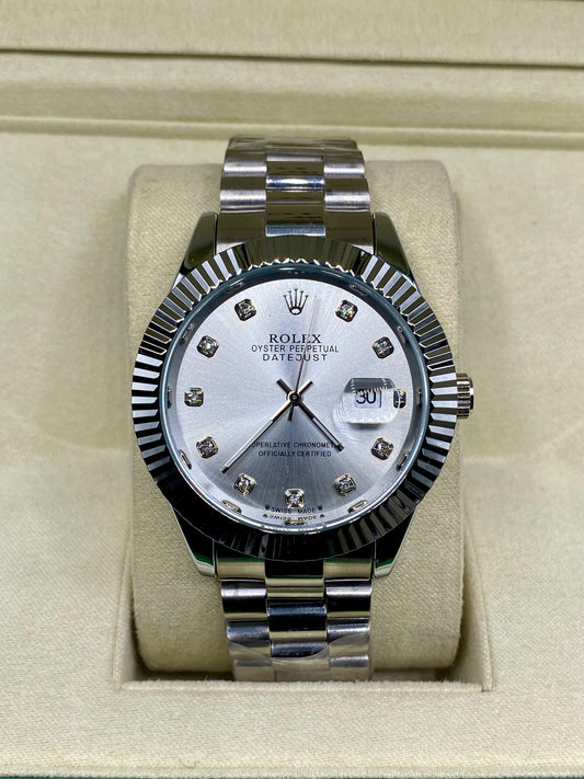 Rolex-Style Date just White Dial
