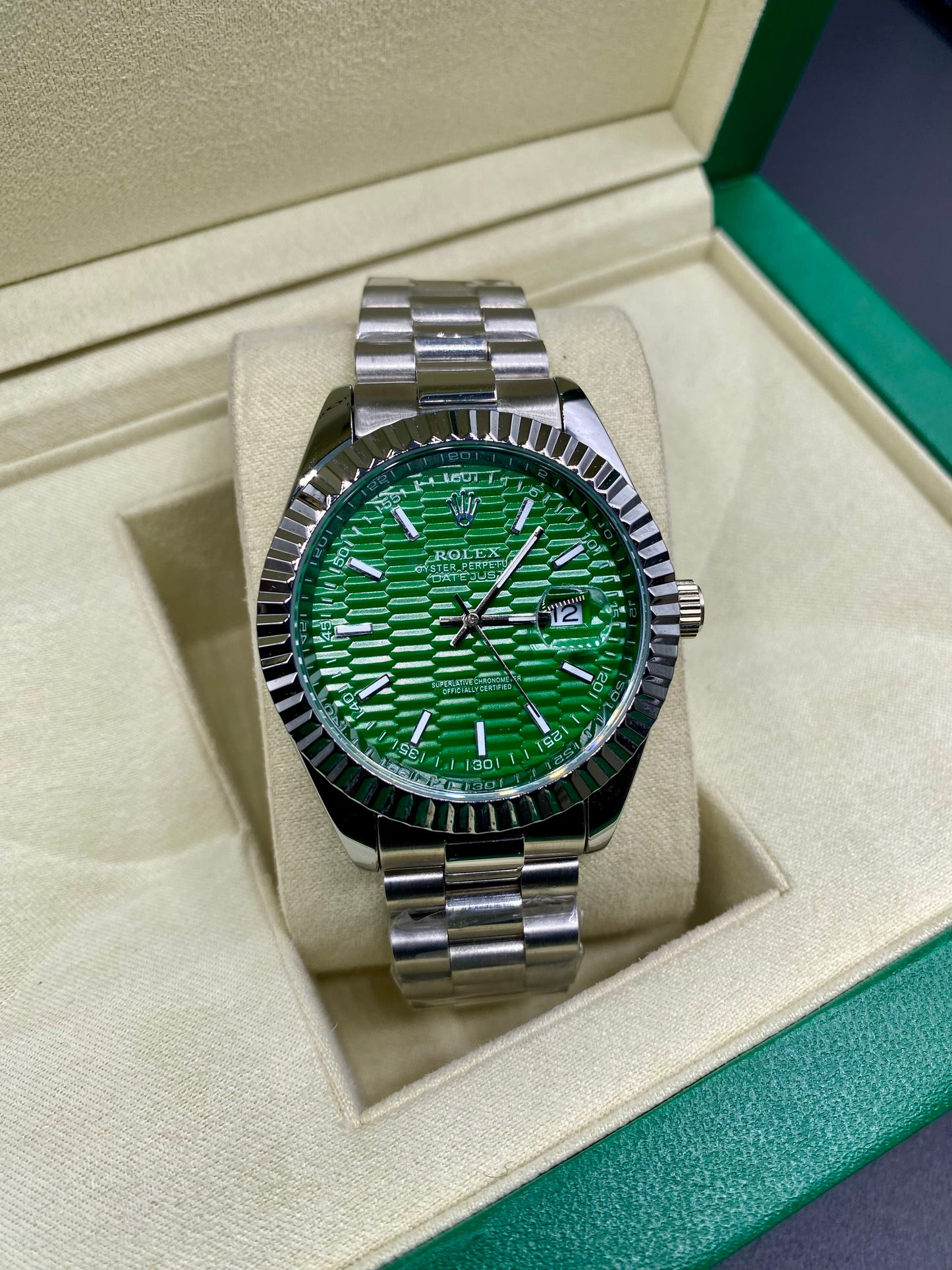 Rolex-Style Date Just Green Dial