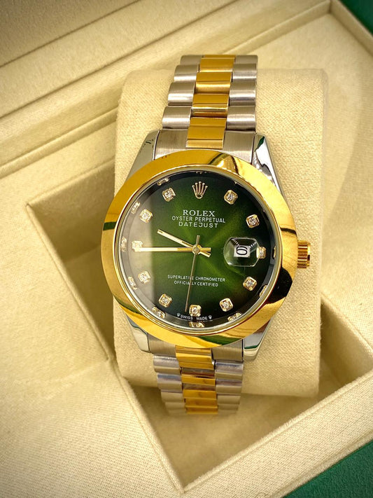 Rolex oyster Prepetual Date just, with Green Dial and Date