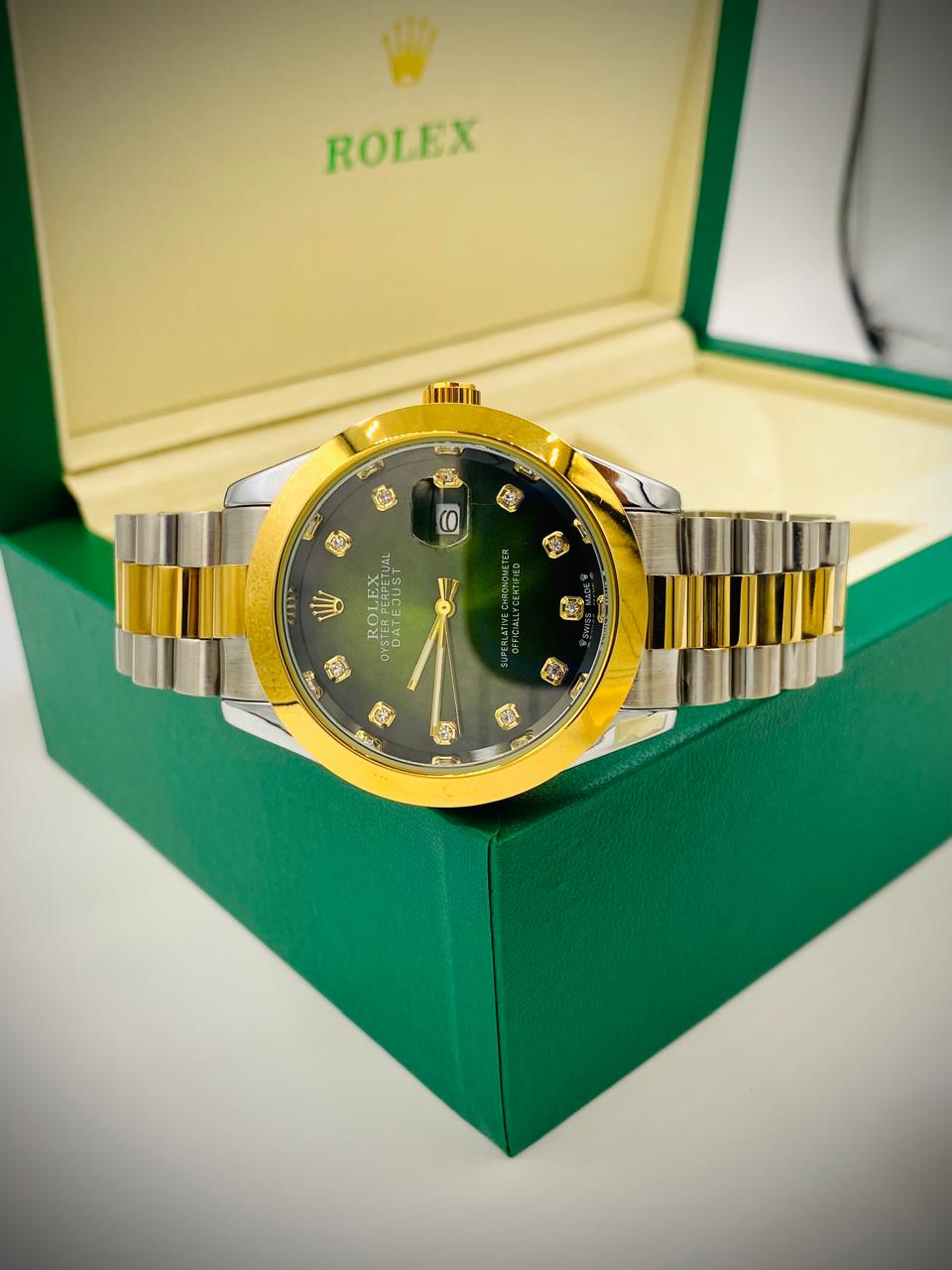Rolex oyster Prepetual Date just, with Green Dial and Date