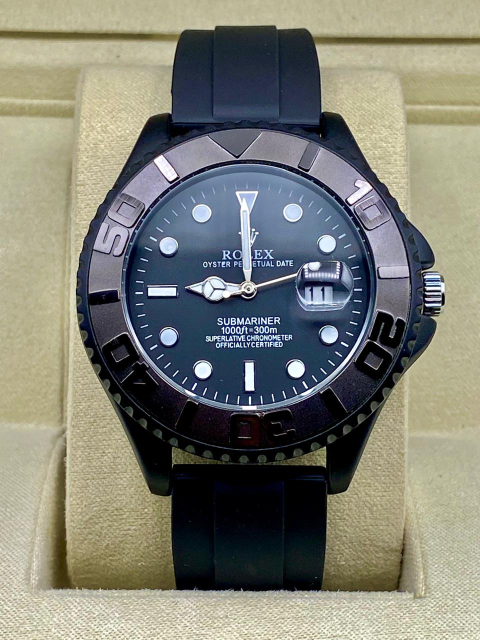 ROLEX SUBMARINER STRAP with Rotating Black Dial Date Just