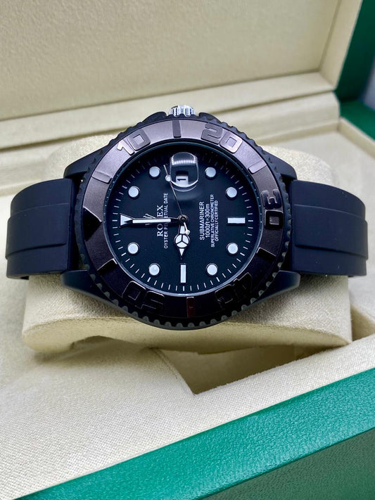 ROLEX SUBMARINER STRAP with Rotating Black Dial Date Just