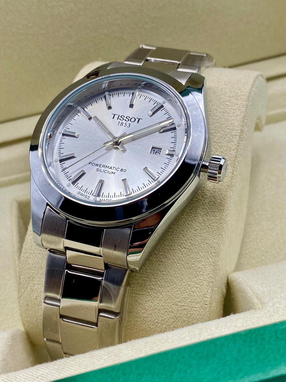 TISSOT POWERMATIC 80 BG SILCUM White Dial with Silver Chain
