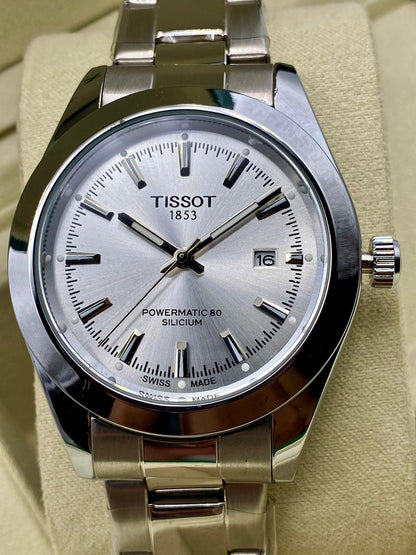 TISSOT POWERMATIC 80 BG SILCUM White Dial with Silver Chain